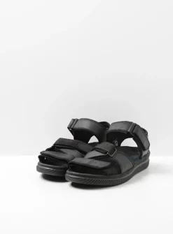 Sandalen Voor Heren<Wolky Active Men - zwart gevet leer zwartgevetleer