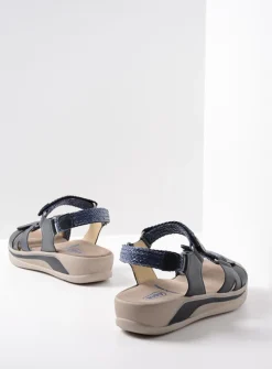 Sandalen<Wolky Acula - blauw leer blauwleer