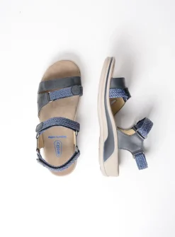 Sandalen<Wolky Acula - blauw leer blauwleer