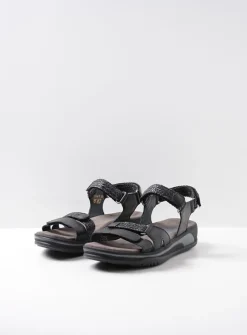 Sandalen<Wolky Acula - zwart leer zwartleer