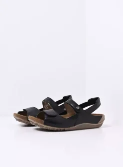 Sandalen<Wolky Alberta - zwart leer zwartleer