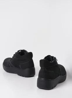 Wandelschoenen|Hoge Veterschoenen<Wolky Annemarie XW - zwart nubuck zwartnubuck