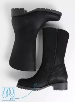 Halfhoge Laarzen|Herfst/Winter<Wolky Ansina F2F - zwart nubuck zwartnubuck