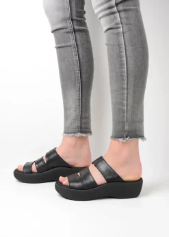 Slippers<Wolky Aporia - zwart leer zwartleer