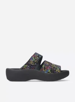 Slippers<Wolky Aporia - zwart/multi flower nubuck