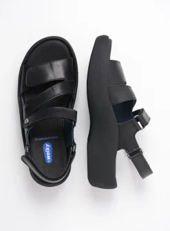 Sandalen<Wolky Avalon - zwart leer zwartleer