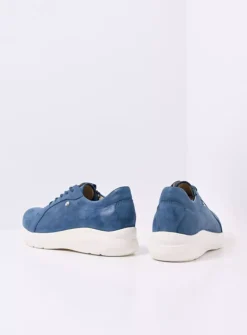 Lage Veterschoenen|Sneakers<Wolky Blitz - blauw effectleer blauweffectleer