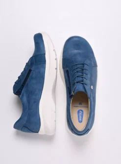 Lage Veterschoenen|Sneakers<Wolky Blitz - blauw effectleer blauweffectleer