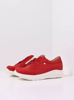 Lage Veterschoenen|Sneakers<Wolky Blitz - rood effectleer roodeffectleer