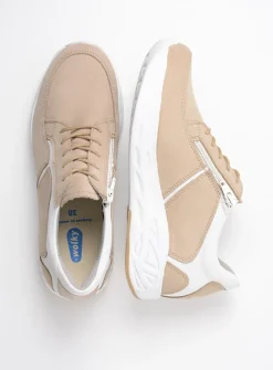 Lage Veterschoenen|Wandelschoenen<Wolky Bounce - beige-wit nubuck beige-witnubuck