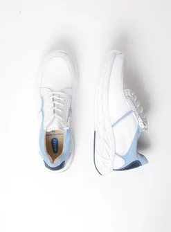 Lage Veterschoenen|Wandelschoenen<Wolky Bounce - wit/blauw leer wit/blauwleer