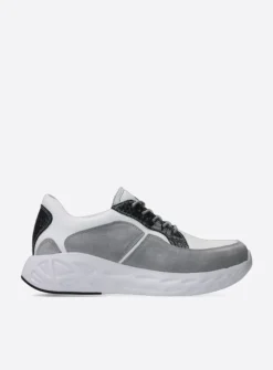 Lage Veterschoenen|Wandelschoenen<Wolky Bounce - wit/grijs combi leer wit/grijscombileer