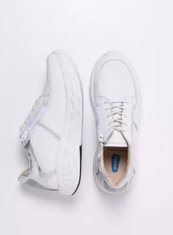 Lage Veterschoenen|Wandelschoenen<Wolky Bounce - wit/zilver leer wit/zilverleer