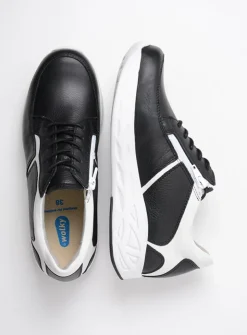 Lage Veterschoenen|Wandelschoenen<Wolky Bounce - zwart/wit leer zwart/witleer