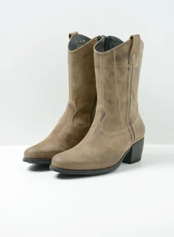 Halfhoge Laarzen|Cowboylaarzen<Wolky Caprock - taupe suede taupesuede