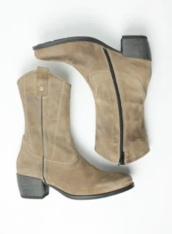 Halfhoge Laarzen|Cowboylaarzen<Wolky Caprock - taupe suede taupesuede