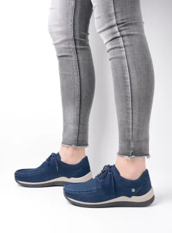 Lage Veterschoenen|Sneakers<Wolky Celebration - denimblauw nubuck denimblauwnubuck