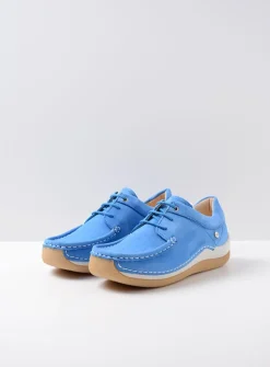 Lage Veterschoenen|Sneakers<Wolky Celebration - hemelsblauw nubuck hemelsblauwnubuck