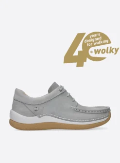 Lage Veterschoenen|Sneakers<Wolky Celebration - lichtgrijs nubuck lichtgrijsnubuck
