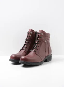 Veterlaarzen|Biker Boots<Wolky Center XW - bordeauxrood leer bordeauxroodleer