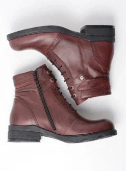 Veterlaarzen|Biker Boots<Wolky Center XW - bordeauxrood leer bordeauxroodleer