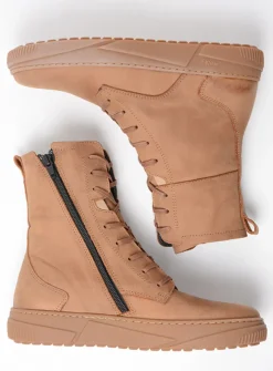 Hoge Veterschoenen|Veterlaarzen<Wolky Check - cognac nubuck cognacnubuck