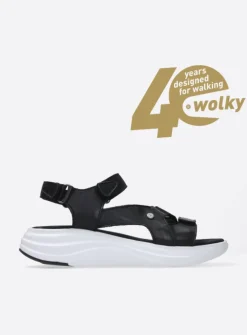 Sandalen<Wolky Cirro - zwart-wit leer zwart-witleer