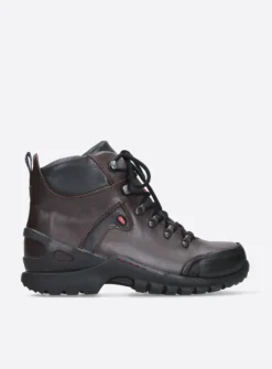 Hoge Veterschoenen|Wandelschoenen<Wolky City Tracker WP - bruin leer bruinleer