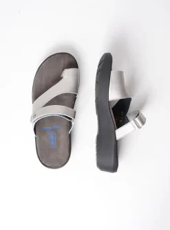 Slippers<Wolky Collins - zilver leer zilverleer