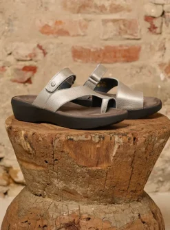 Slippers<Wolky Collins - zilver leer zilverleer