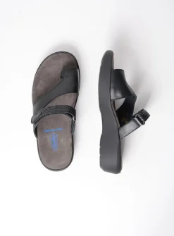 Slippers<Wolky Collins - zwart leer zwartleer