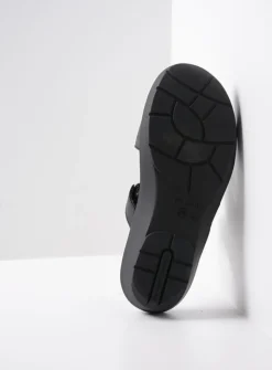 Slippers<Wolky Collins - zwart leer zwartleer