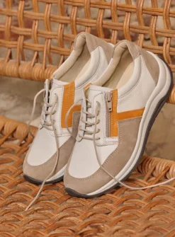 Lage Veterschoenen|Wandelschoenen<Wolky Comrie - beige/safari combi leer beige/safaricombileer