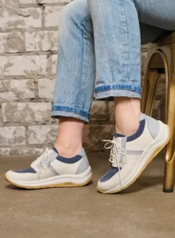 Lage Veterschoenen|Wandelschoenen<Wolky Comrie - gebroken wit/jeans leer gebrokenwit/jeansleer