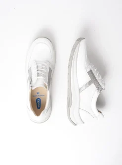Lage Veterschoenen|Wandelschoenen<Wolky Comrie - wit/zilver combi leer wit/zilvercombileer