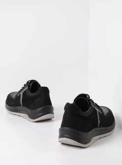 Lage Veterschoenen|Wandelschoenen<Wolky Comrie - zwart combi leer zwartcombileer