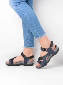 Sandalen<Wolky Cradle - blauw leer blauwleer