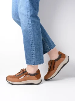 Lage Veterschoenen|Sneakers<Wolky Cupar - cognac combi leer cognaccombileer
