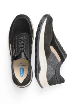 Lage Veterschoenen|Wandelschoenen<Wolky Cupar - zwart combi leer zwartcombileer