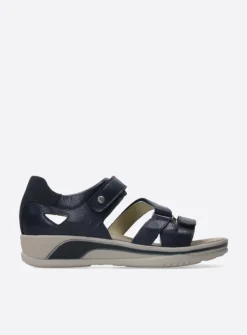 Sandalen<Wolky Desh - blauw leer blauwleer