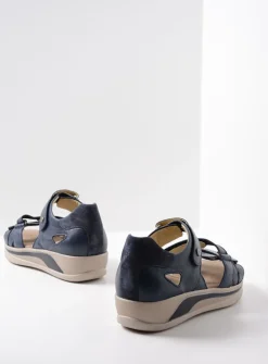 Sandalen<Wolky Desh - blauw leer blauwleer
