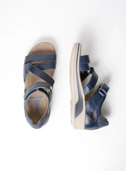 Sandalen<Wolky Desh - blauw leer blauwleer