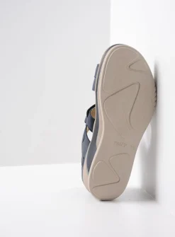 Sandalen<Wolky Desh - blauw leer blauwleer