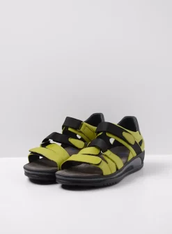 Sandalen<Wolky Desh - olijfgroen leer olijfgroenleer