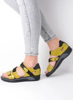 Sandalen<Wolky Desh - olijfgroen leer olijfgroenleer