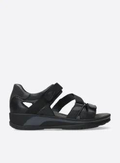 Sandalen<Wolky Desh - zwart leer zwartleer