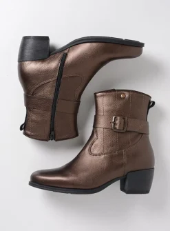 Halfhoge Laarzen|Cowboylaarzen<Wolky Dexter - brons leer bronsleer