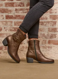 Halfhoge Laarzen|Cowboylaarzen<Wolky Dexter - brons leer bronsleer