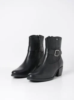 Halfhoge Laarzen|Cowboylaarzen<Wolky Dexter - zwart leer zwartleer