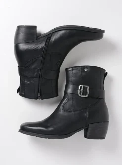 Halfhoge Laarzen|Cowboylaarzen<Wolky Dexter - zwart leer zwartleer